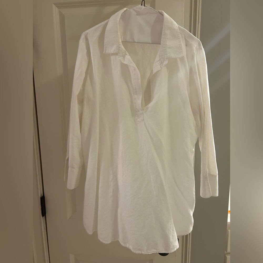 Vineyard Vines Cream Linen-Cotton Blend Shirt